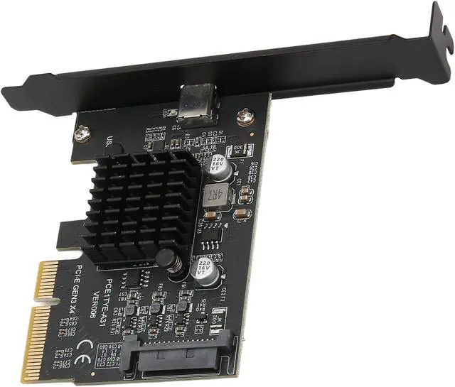 Alt view image 3 of 7 - PCI E to USB 3.2 Expansion Card GEN2x2 20Gbps Single Port Type C ASMedia ASM3242 Chip PCI E 4X Extender High Speed Desktop PC Internal Component for 10 11 iOS Llinux