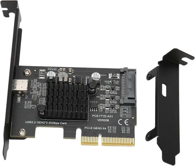Alt view image 7 of 7 - PCI E to USB 3.2 Expansion Card GEN2x2 20Gbps Single Port Type C ASMedia ASM3242 Chip PCI E 4X Extender High Speed Desktop PC Internal Component for 10 11 iOS Llinux