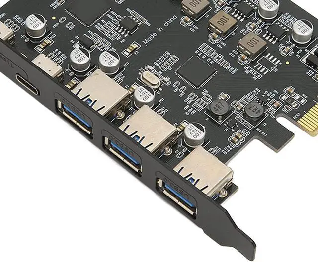 Alt view image 5 of 7 - PCI E to USB Expansion Card 7 Ports, USB 30. PCI Card with 2 Type C and 5 Type A Ports, 5Gbps Data Transfer Speed for OS X, Logic 1100 Chipset for Efficiency