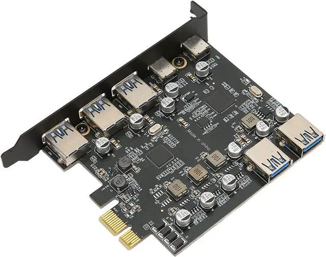 Alt view image 3 of 7 - PCI E to USB Expansion Card 7 Ports, USB 30. PCI Card with 2 Type C and 5 Type A Ports, 5Gbps Data Transfer Speed for OS X, Logic 1100 Chipset for Efficiency