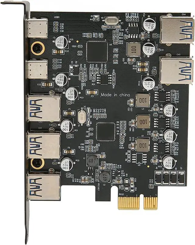 Alt view image 7 of 7 - PCI E to USB Expansion Card 7 Ports, USB 30. PCI Card with 2 Type C and 5 Type A Ports, 5Gbps Data Transfer Speed for OS X, Logic 1100 Chipset for Efficiency