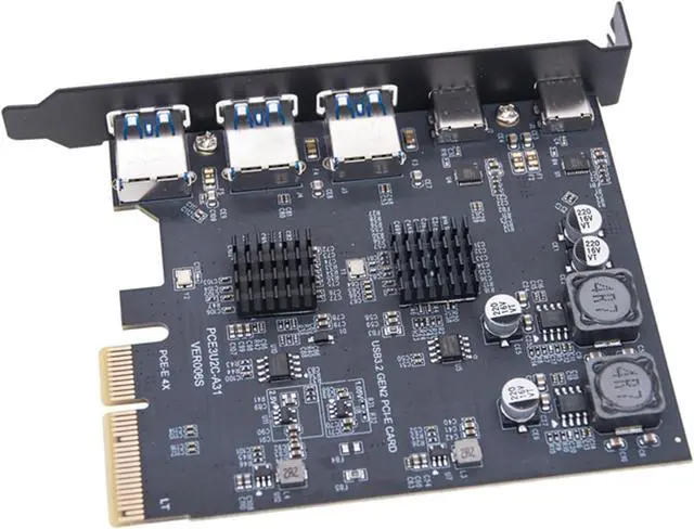 Alt view image 4 of 7 - Fast Speed PCIExpress to USB3.0 Expansion Card for Desktop PC with 5 Ports Easy Installation Backwards Compatible Backward Compatible USB