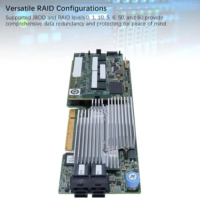 Alt view image 2 of 7 - RAID Controller, 12Gbits SAS RAID Card, 1GB Cache Disk Array Card with Supports for JBOD RAID 0 1 10 5 6 50 60 for Desktops and Servers