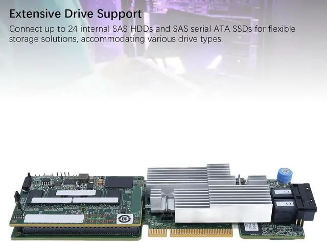 Alt view image 6 of 7 - RAID Card Controller, SAS RAID Controller Card with 1GB Cache 12Gbps Data Transfer 8 Internal Ports 2X SFF8643 Connectors for Desktops Servers Workstations