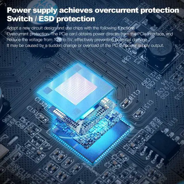 Alt view image 4 of 7 - PCI-E to USB 3.2 Gen 2 Expansion Card with 2 Type-A & 3 Type-C Ports 20Gbps Bandwidth Support Power Supply for Devices