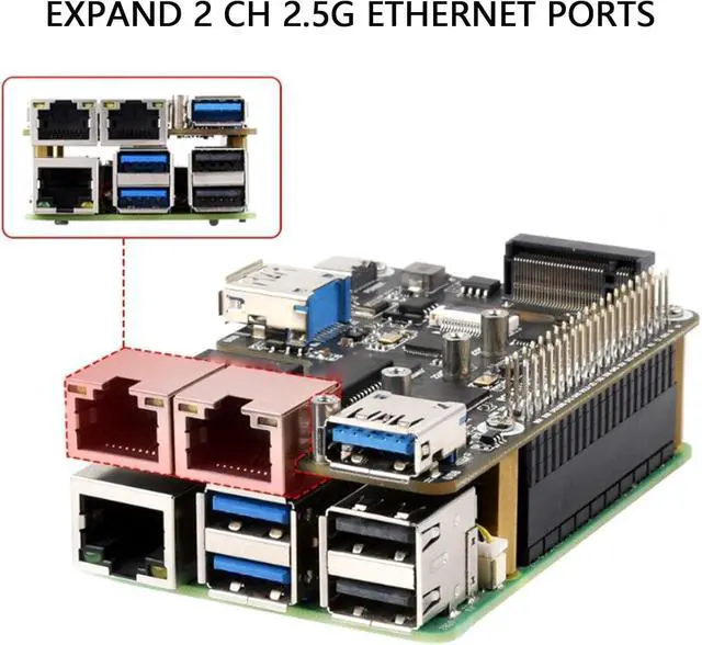 Alt view image 2 of 7 - Jiawu PCIe to USB 3.2 Gen1 Adapter Compact Dual Functionality for 5 2.5G Ethernet and NVMe Expansion