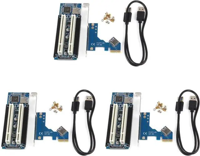 Main image of 3X PCI-E to PCI Adapter Card PCIE to 2 PCI Slot Support Capture Card Golden Tax Card Sound Card Parallel Port Card
