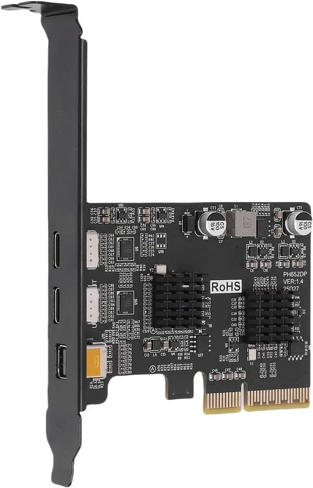 Main image of PCIe USB 3.0 Card, 10Gbps Type C with DisplayPort 4K 60Hz Video Output, for Desktop PC, FR4 Circuit Board, Gold Plated PCB, Efficient Power Conversion
