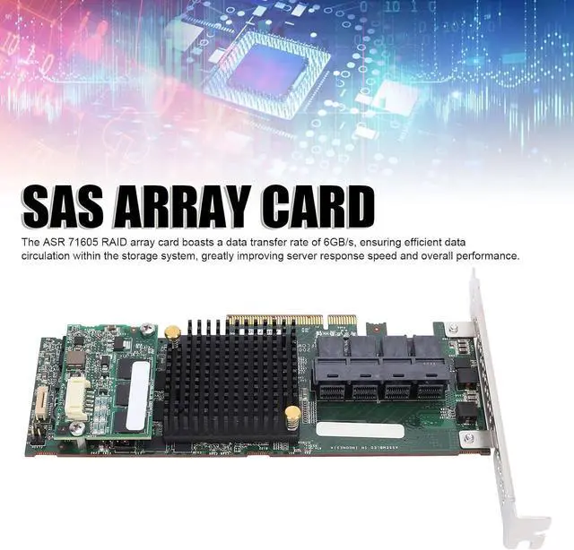 Alt view image 4 of 7 - 71605 Array Card 1Gb Cache 6Gbs X8 High Performance 4 Port 8643 Controller Card, Durability Under Long Term High Load Operative, Reducing Maintenance Time