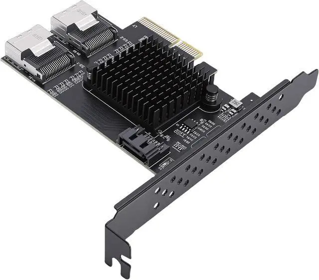 Main image of PCIe to Serial ATA Card, PCI Express 4X to 2 Port SFF 8087 and 1 Port Serial ATA 3.0 Expansion Card with Low Power Consumption, for NAS Desktop Server PC