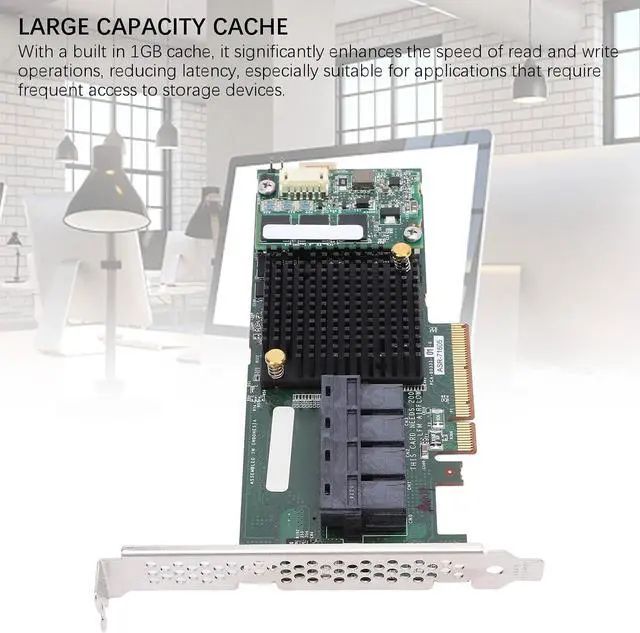 Alt view image 7 of 7 - 71605 Array Card 1Gb Cache 6Gbs X8 High Performance 4 Port 8643 Controller Card, Durability Under Long Term High Load Operative, Reducing Maintenance Time