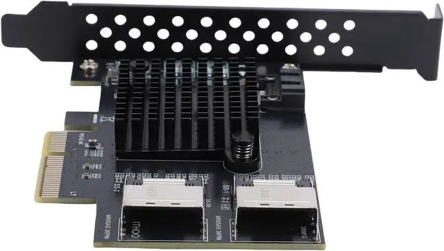 Alt view image 7 of 7 - PCIe to Serial ATA Card, PCI Express 4X to 2 Port SFF 8087 and 1 Port Serial ATA 3.0 Expansion Card with Low Power Consumption, for NAS Desktop Server PC