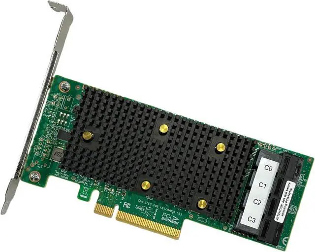 Alt view image 2 of 5 - SAS3416 9400-16i SATA/SAS HBA IT Mode 12 Gbps 4X SFF-8643 16 Port Support NVME HDD Controller Card