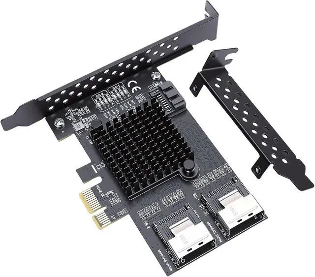 Alt view image 4 of 7 - Fabater PCIe Expansion Card, 9 Ports 6Gbps Adapter RTL9101 Chip Multi Port Controller Card with Low Profile Bracket for NAS Desktop Server Storage