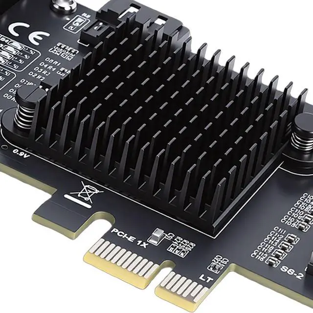 Alt view image 7 of 7 - Fabater PCIe Expansion Card, 9 Ports 6Gbps Adapter RTL9101 Chip Multi Port Controller Card with Low Profile Bracket for NAS Desktop Server Storage