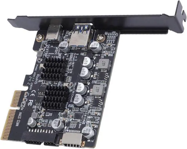 Alt view image 3 of 7 - Generic PCIe to USB3.2 10Gbps Expansion Card Enhanced Safety High Performance for Desktop Computer Internal PCIe USB3.2 Hub Converter