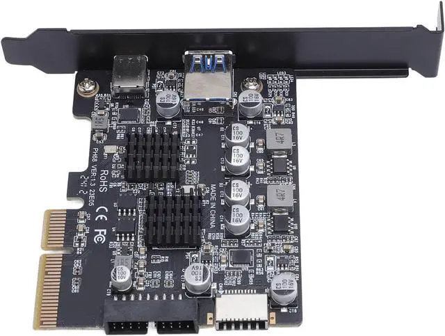 Alt view image 4 of 7 - Generic PCIe to USB3.2 10Gbps Expansion Card Enhanced Safety High Performance for Desktop Computer Internal PCIe USB3.2 Hub Converter
