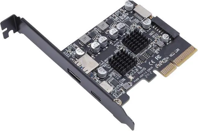 Alt view image 7 of 7 - Generic PCIe to USB3.2 10Gbps Expansion Card Enhanced Safety High Performance for Desktop Computer Internal PCIe USB3.2 Hub Converter