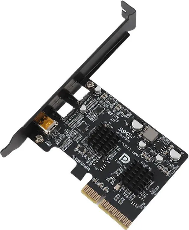 Alt view image 3 of 7 - Fabater PCIe USB Expansion Card, 3 Ports USB 3.0 10Gbps Type C DisplayPort 4K 60Hz C PCIe Card, Internal Port with 2 Type 1 for Desktop PC