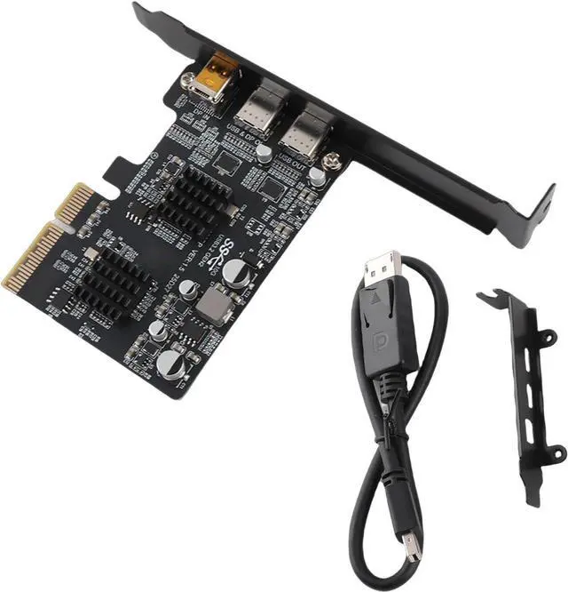 Main image of Type C PCIE Card, 10Gbps USB 3.0 Expansion Card with 2 Ports, DisplayPort Video 4K 60Hz, Internal USB Header, for Desktop PC