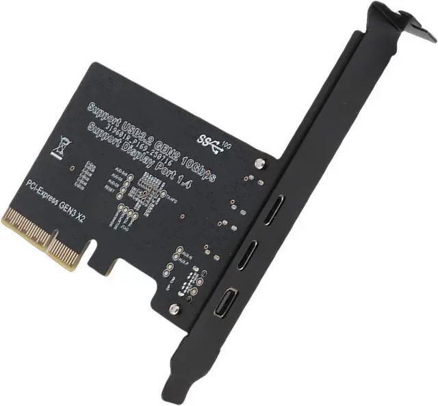 Alt view image 3 of 7 - KIMISS Type C Expansion Card USB3 10G PCIE Card Support DisplayPort Video 4K 60HZ PCIE X4 X8 X16 for Desktop PC on CardDisplayPort T Main Type C Control Featuring 10G 3 with Data