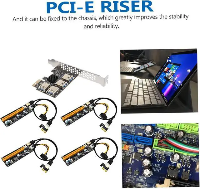 Alt view image 3 of 7 - KALLORY Pci E Extender to USB Port Pci Express Adapter Card with Plated Connectors Superspeed Expansion for Mining and Desktop Practical Multi Port