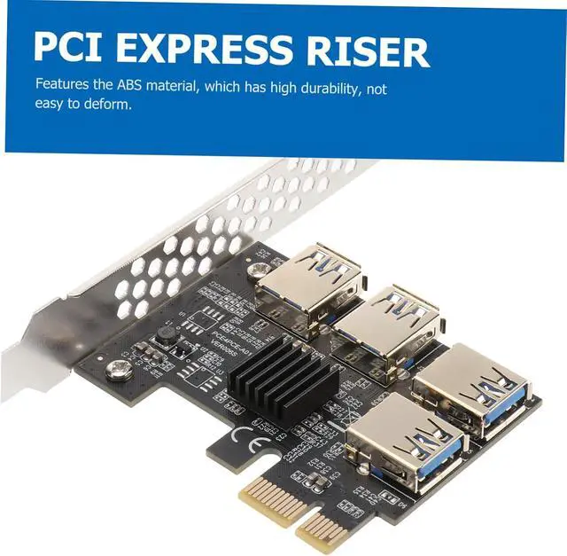 Alt view image 6 of 7 - KALLORY Pci E Extender to USB Port Pci Express Adapter Card with Plated Connectors Superspeed Expansion for Mining and Desktop Practical Multi Port