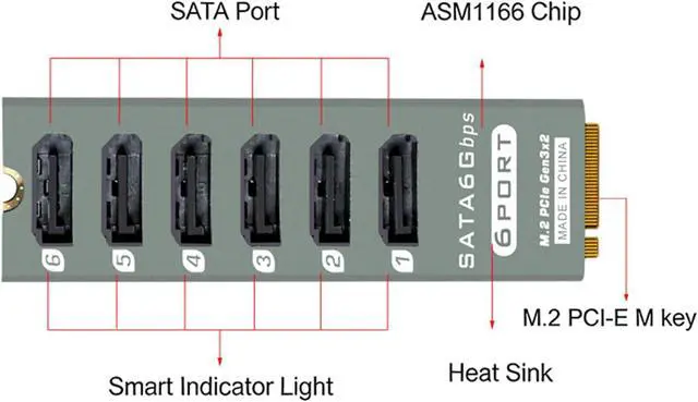 Alt view image 5 of 7 - Efficient SATA6G Expansion Card Featuring Overcurrent Protections and Easy Installation Durability