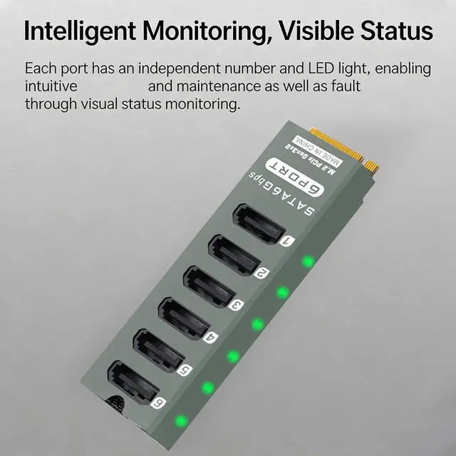 Alt view image 4 of 7 - Efficient SATA6G Expansion Card Featuring Overcurrent Protections and Easy Installation Durability