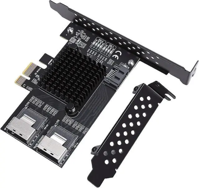Alt view image 2 of 7 - Bewinner PCIe to MiniSAS Expansion Card with HighSpeed Data Transfer for NAS Desktop Servers and PCs, 6Gbps, 9 Ports