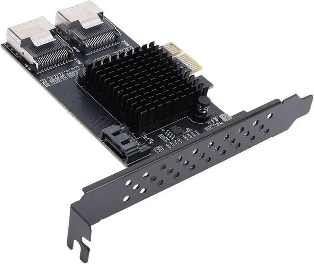Alt view image 3 of 7 - Bewinner PCIe to MiniSAS Expansion Card with HighSpeed Data Transfer for NAS Desktop Servers and PCs, 6Gbps, 9 Ports