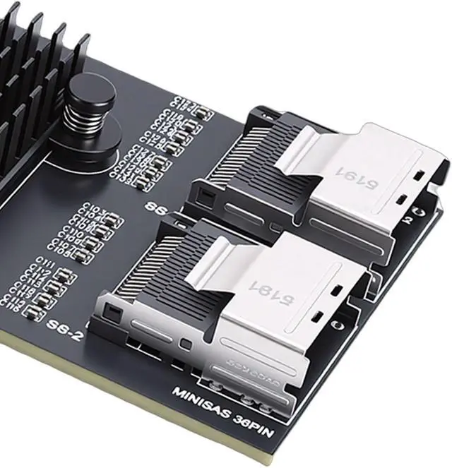 Alt view image 7 of 7 - Bewinner PCIe to MiniSAS Expansion Card with HighSpeed Data Transfer for NAS Desktop Servers and PCs, 6Gbps, 9 Ports