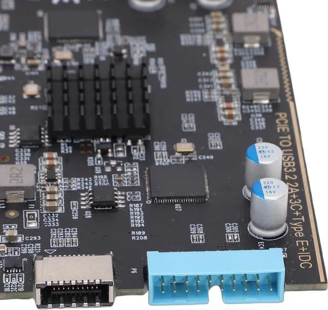 Alt view image 6 of 7 - PCI Express Adapter Card, PCIe to USB C Expansion Card with 3 Type C Ports 2 USB 3.0 Ports Type E 19P IDC, for Desktop Computer