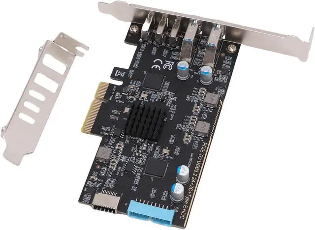 Alt view image 4 of 7 - PCIe to USB 3.2 Gen 2 Card HighSpeed 10Gbps Expansion for PC and Laptop Black 5 Ports