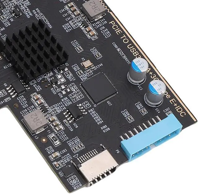 Alt view image 7 of 7 - PCIe to USB 3.2 Gen 2 Card HighSpeed 10Gbps Expansion for PC and Laptop Black 5 Ports