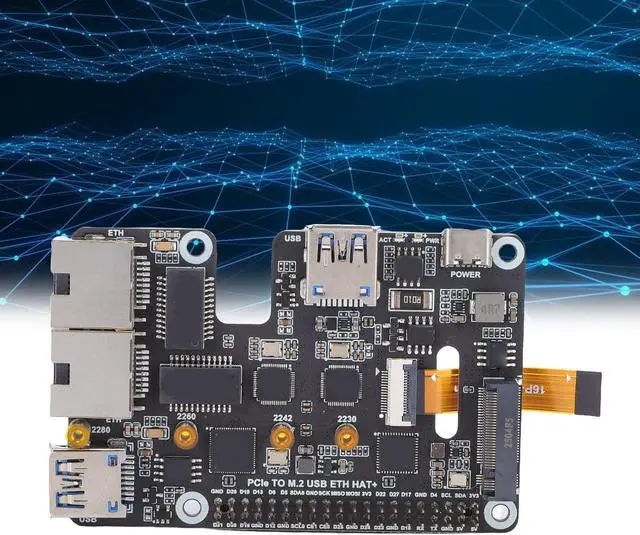 Alt view image 3 of 7 - Fabater PCIe to M.2 NVMe Adapter HighSpeed Connectivity for 5 with USB 3.2 Gen1 and .5G Ethernet