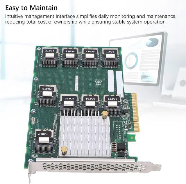 Alt view image 2 of 7 - SAS Controller Card AEC 83605 Powerful Data Transfer 24 Hard Drives Expansion 9 Ports PCIE X 8 Expander Card Server DL380 388 G9 G10