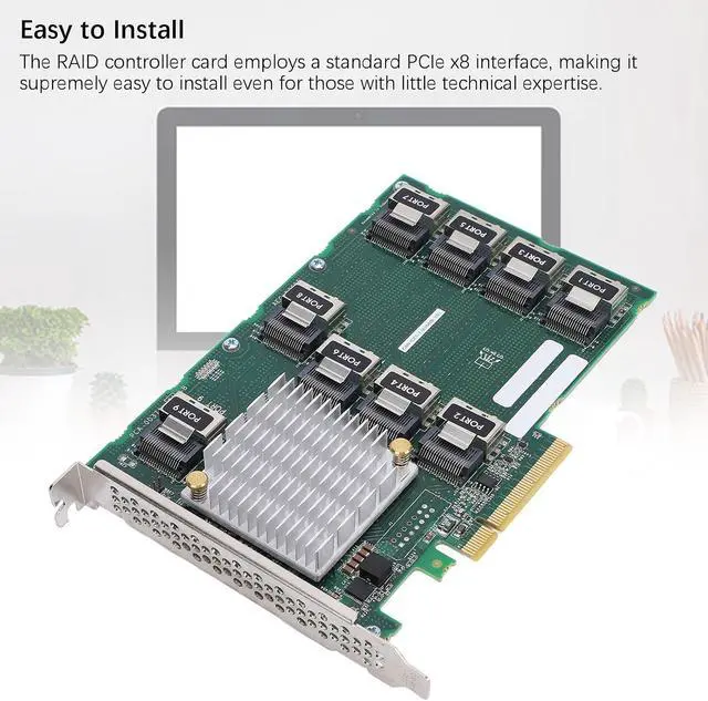 Alt view image 5 of 7 - Vikye RAID Controller Card, Internal PCI Express SAS RAID Controller Card, Support 24 Hard Drives Expansion 9 Ports PCIE X 8 for Server DL380 388 G9 G10