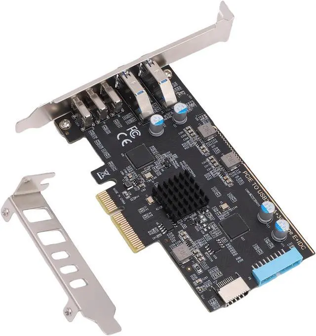 Alt view image 3 of 7 - Emoshayoga PCIe to USB 3.2 Gen 2 Card HighSpeed 10Gbps 5 Ports Expansion Card for Desktop Black
