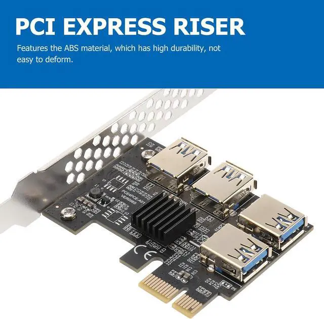 Alt view image 7 of 7 - PCI-E Adapter Card USB Riser Extension Port PCI-E to USB Expansion for Mining Computers Reliable Data Transfer Performance Compatible with Desktop Motherboards
