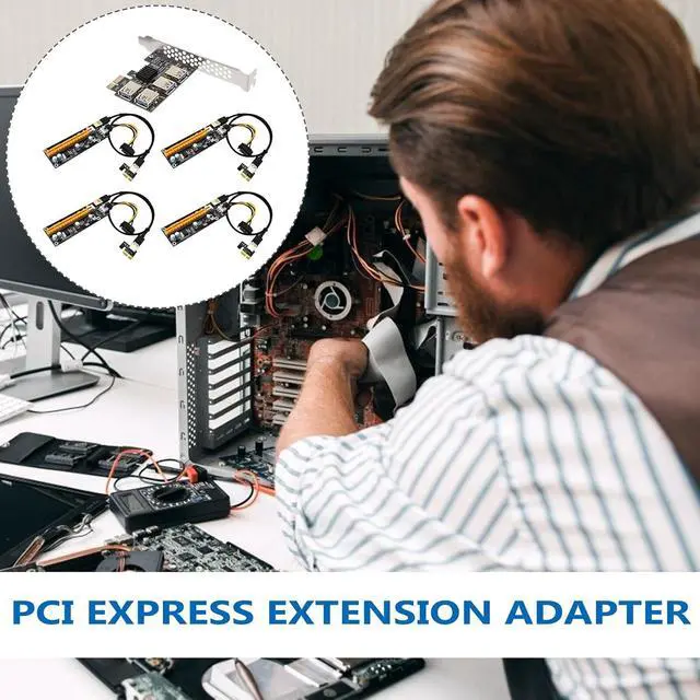 Alt view image 6 of 7 - PCI-E Adapter Card USB Riser Extension Port PCI-E to USB Expansion for Mining Computers Reliable Data Transfer Performance Compatible with Desktop Motherboards