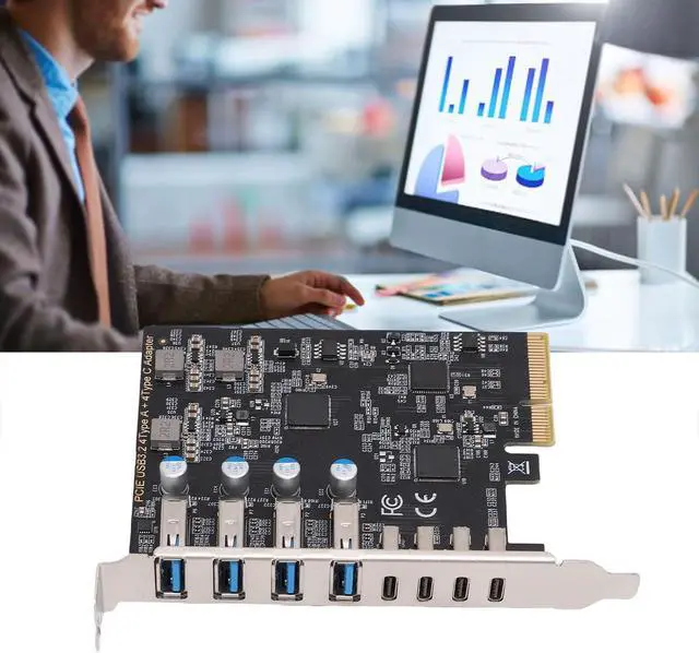 Alt view image 5 of 7 - Generic PCIe USB 3.2 Gen 2 Expansion Card Efficient Data Transfer for Desktop PC Gaming Enthusiasts Black 1pc