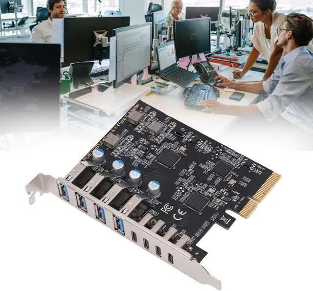 Alt view image 2 of 7 - Generic PCIe USB 3.2 Gen 2 Expansion Card Efficient Data Transfer for Desktop PC Gaming Enthusiasts Black 1pc