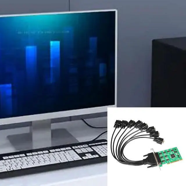 Alt view image 2 of 7 - 1set and Fast Data Transfer PCI to 8Ports RS232Serial Card Stable for Multiple Serials Devices Device Control and Communication