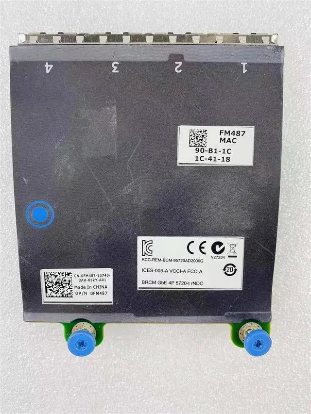 Alt view image 4 of 4 - 0FM487 FM487 for R620 R720 R720XD Server Four-Port Gigabit Network Card Module NIC Chip