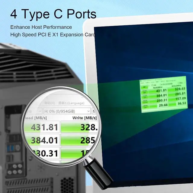 Alt view image 4 of 7 - Zunate PCI E to USB 3.2 Gen 2 Expansion Card, 20Gbps Type C Port Adapter for Desktop PC | PCIe X4 X8 X16 Interface, 15Pin Power Supply, Supports PC Linux