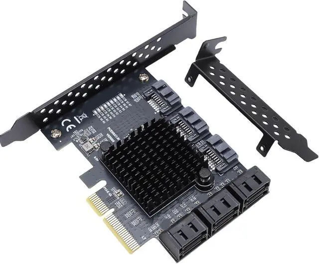 Alt view image 3 of 7 - Jiawu PCIe 4X Serial ATA Expansion Card Reliable 9 Port Hard Drive Adapter for PC 10 11 2003