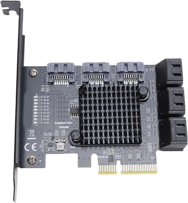 Alt view image 4 of 7 - Jiawu PCIe 4X Serial ATA Expansion Card Reliable 9 Port Hard Drive Adapter for PC 10 11 2003