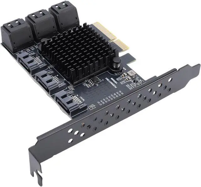 Alt view image 2 of 7 - Jiawu PCIe 4X Serial ATA Expansion Card Reliable 9 Port Hard Drive Adapter for PC 10 11 2003