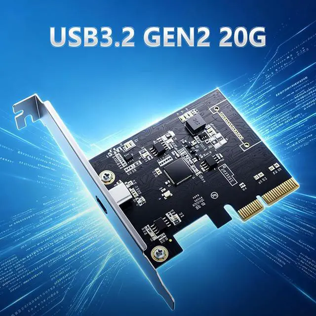 Alt view image 3 of 7 - PCIExpress 4X to USB Type C 3.2 Gen 2 Adapter Card for Fast Data Transfer Up to 20Gbps Fast Speed USB C Expansion Card